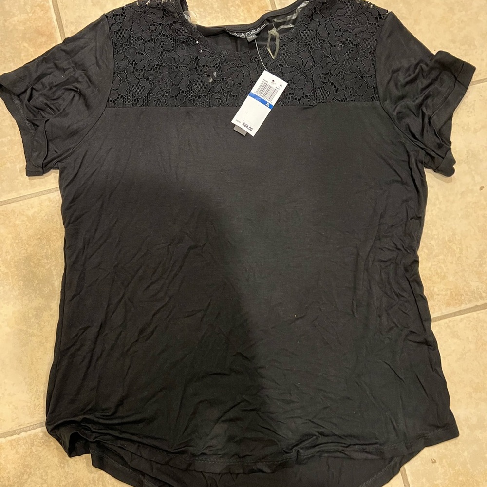 A+A Collection Short Sleeve Lace Top